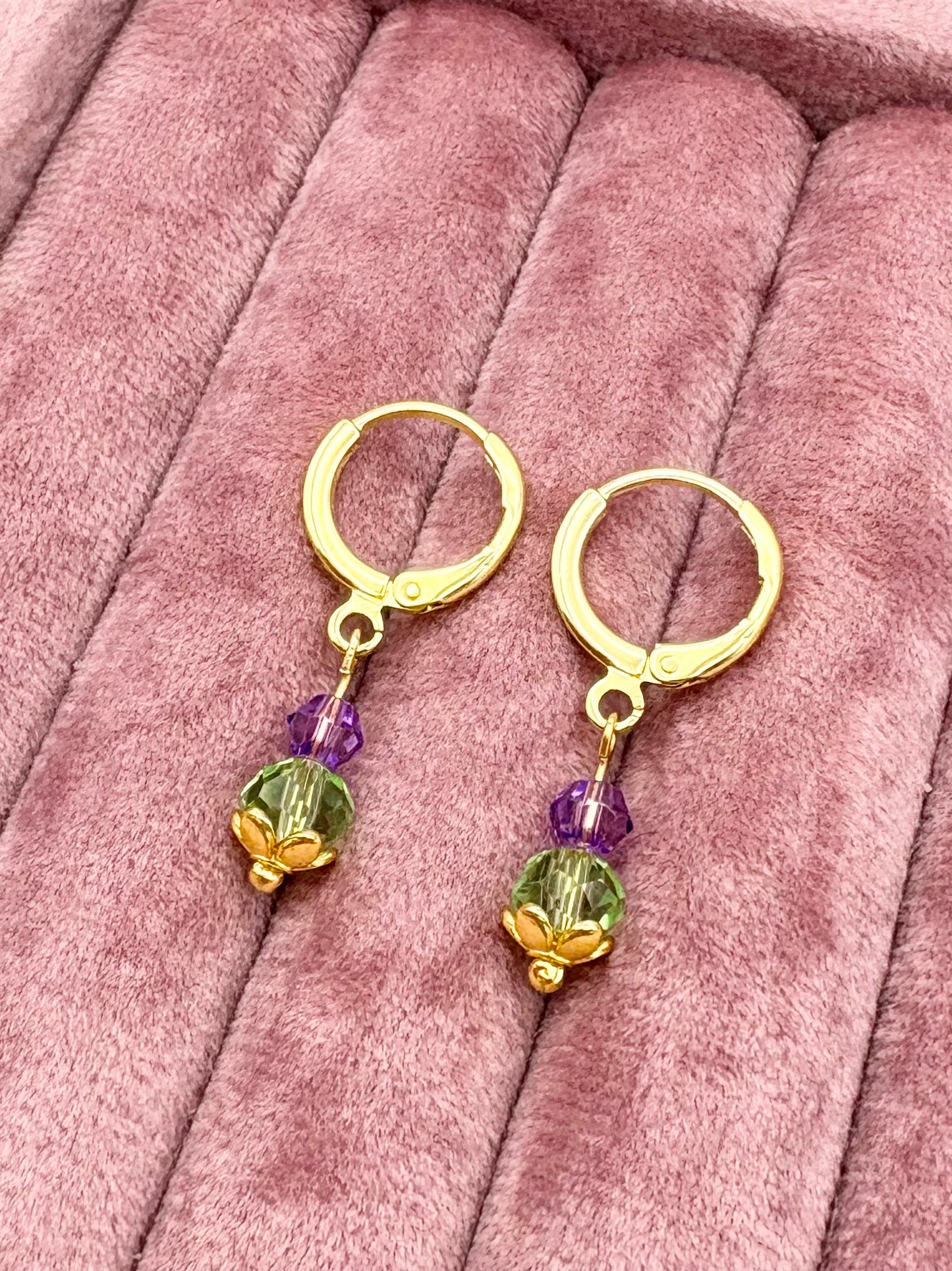 Thistle Huggie Hoop Earrings Gold or Silver-Plated