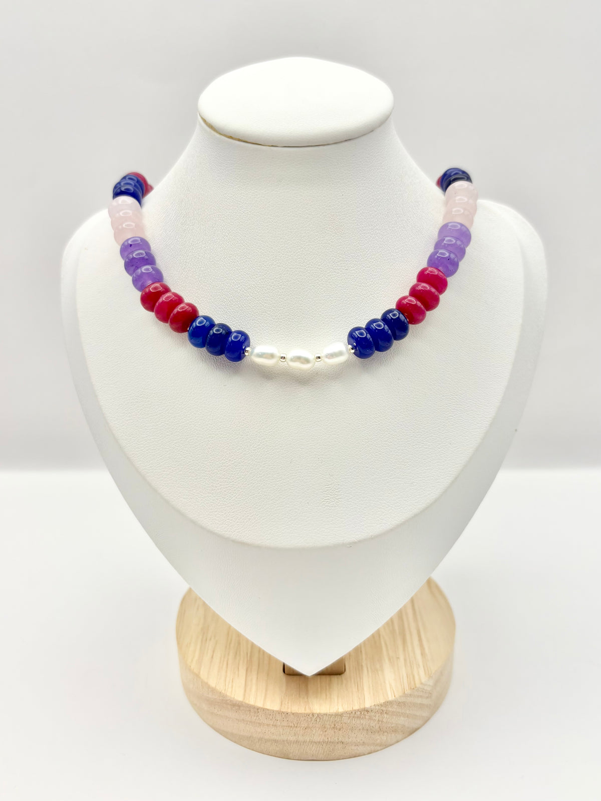 Candi Drop #4 - Dyed Quartz & Freshwater Pearl Necklace