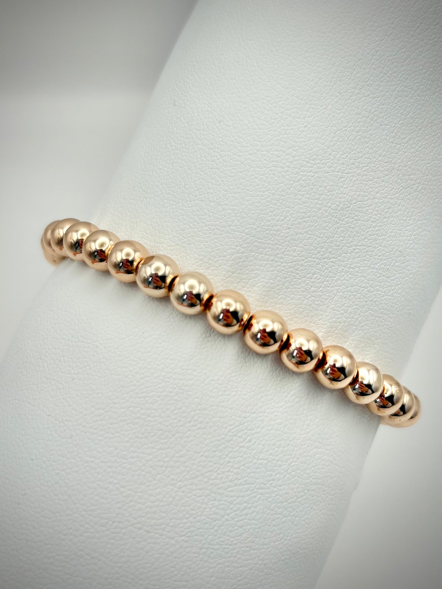 Hematite Beaded Stretch Bracelet - Gold, Silver or Rose Gold