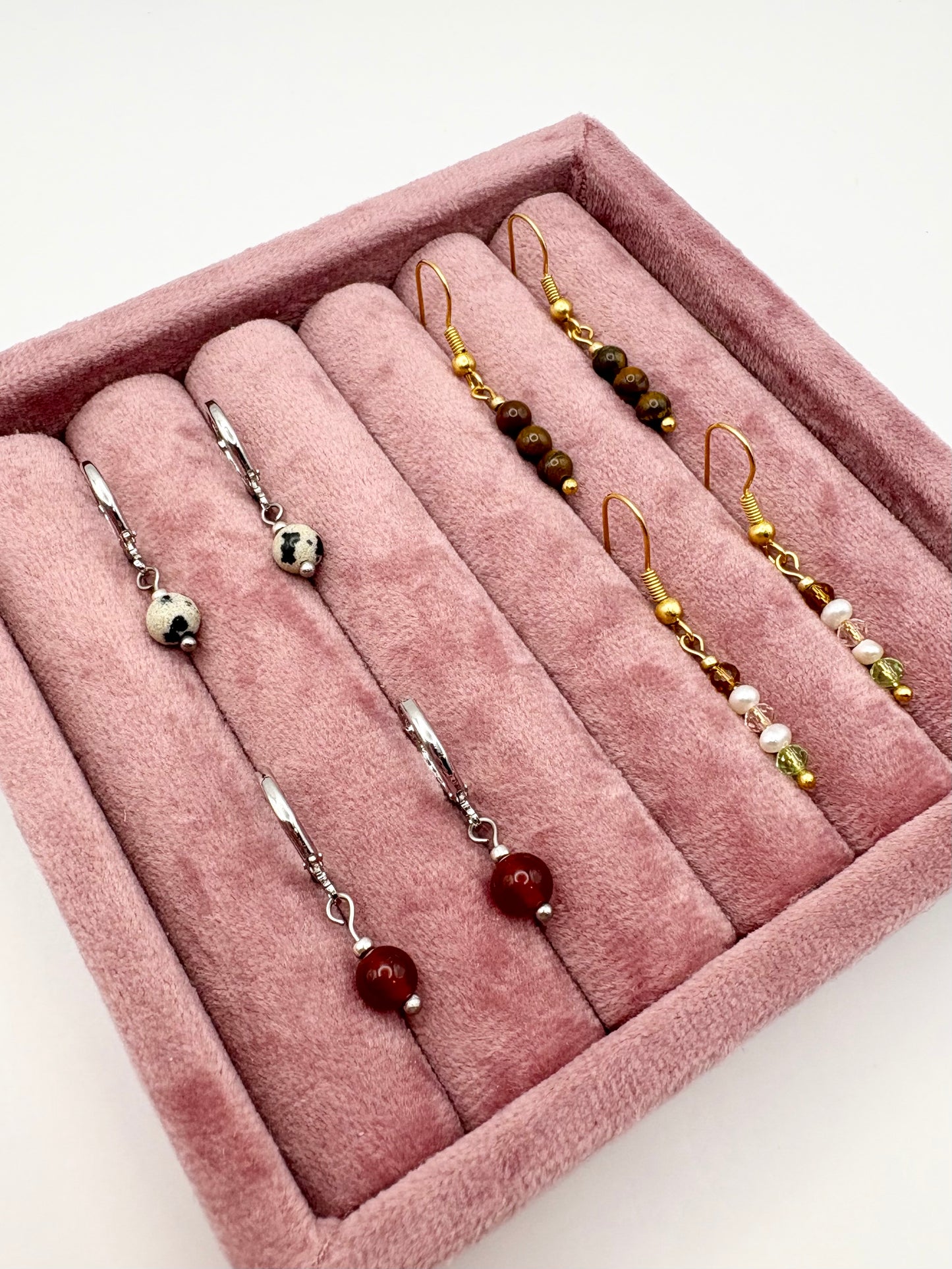 Tiger's Eye Beaded Gemstone Wire Earrings - Gold-plated or Gold-filled