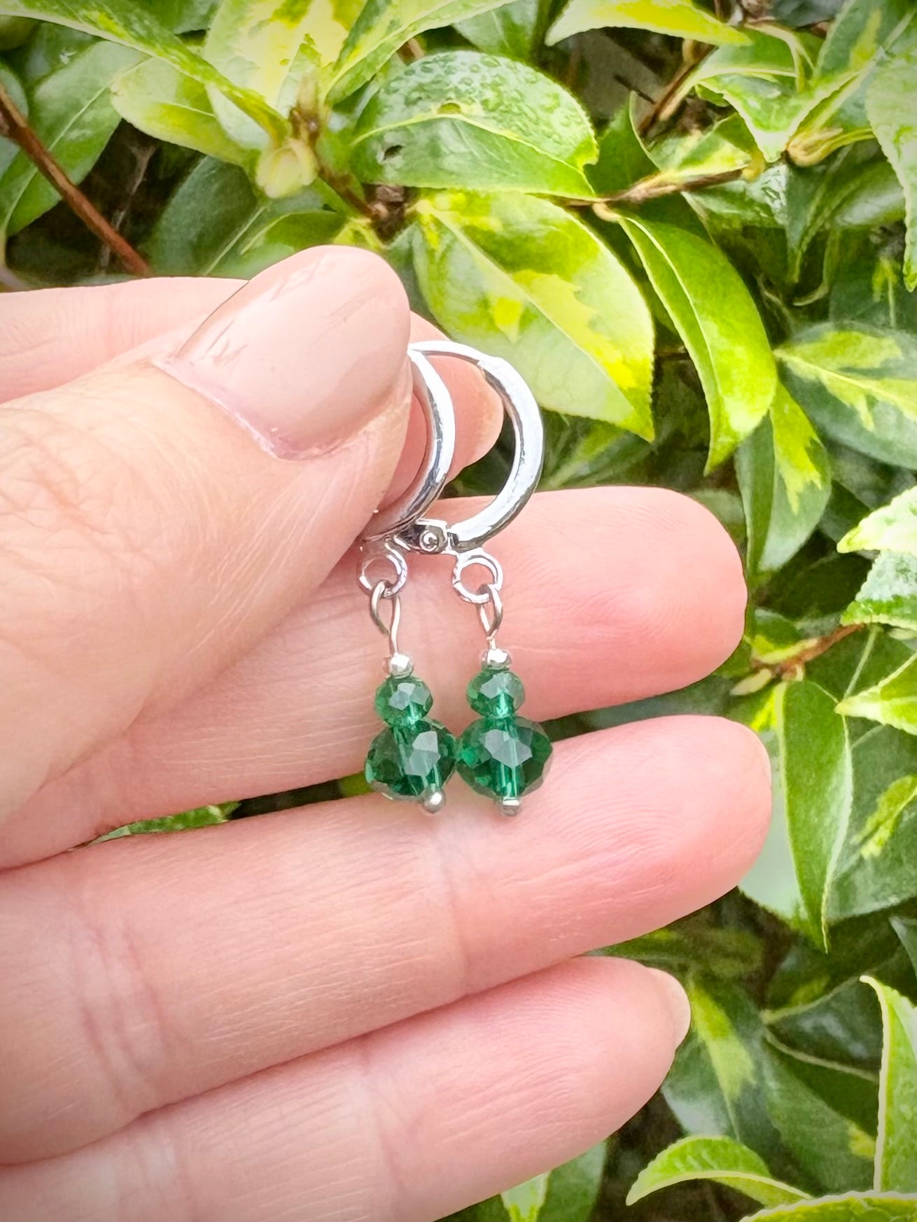 Sparkly Crystal Huggie Hoop Earrings - Various Colours