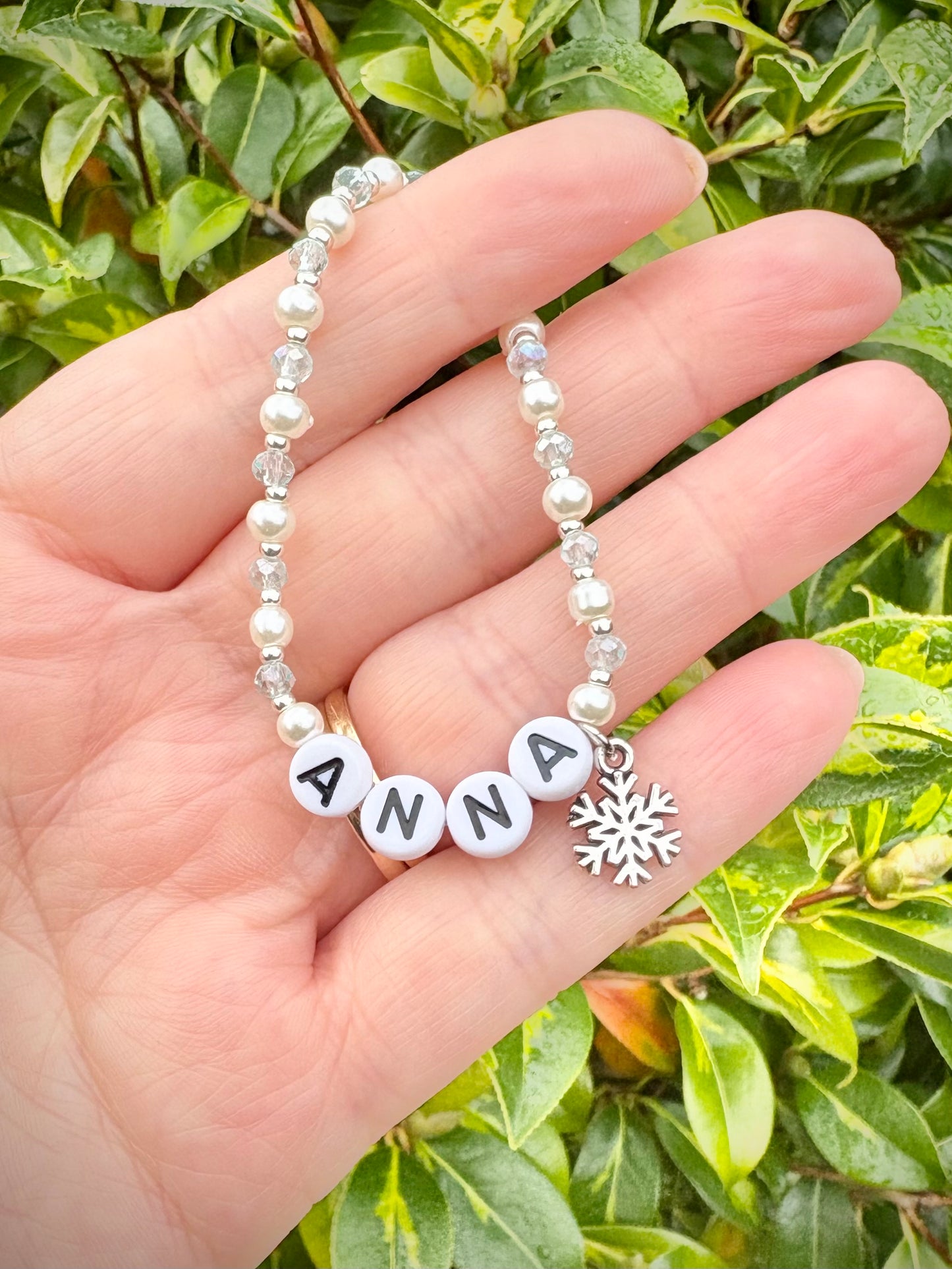 Kids Personalised Snowflake Bracelet