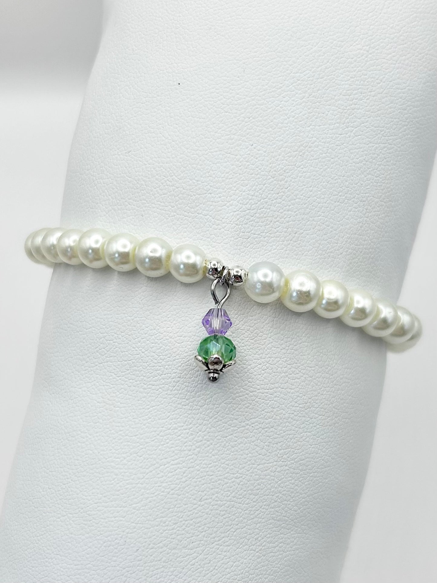 Thistle Glass Pearl Bracelet - Silver-Plated