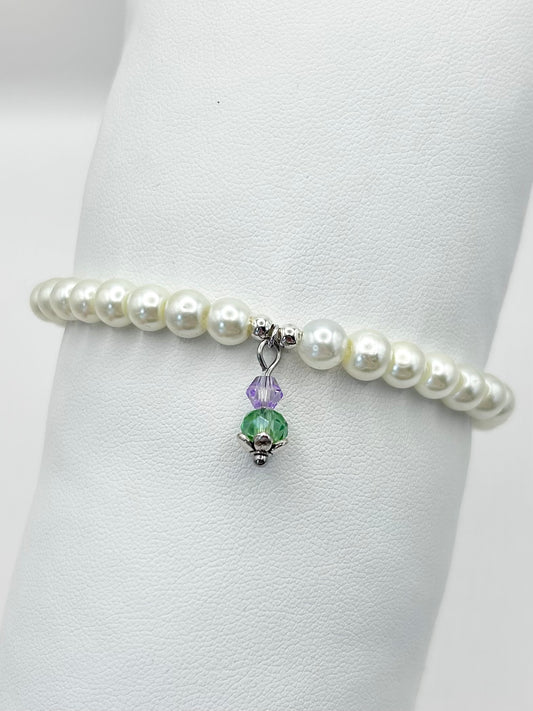Thistle Glass Pearl Bracelet - Silver-Plated