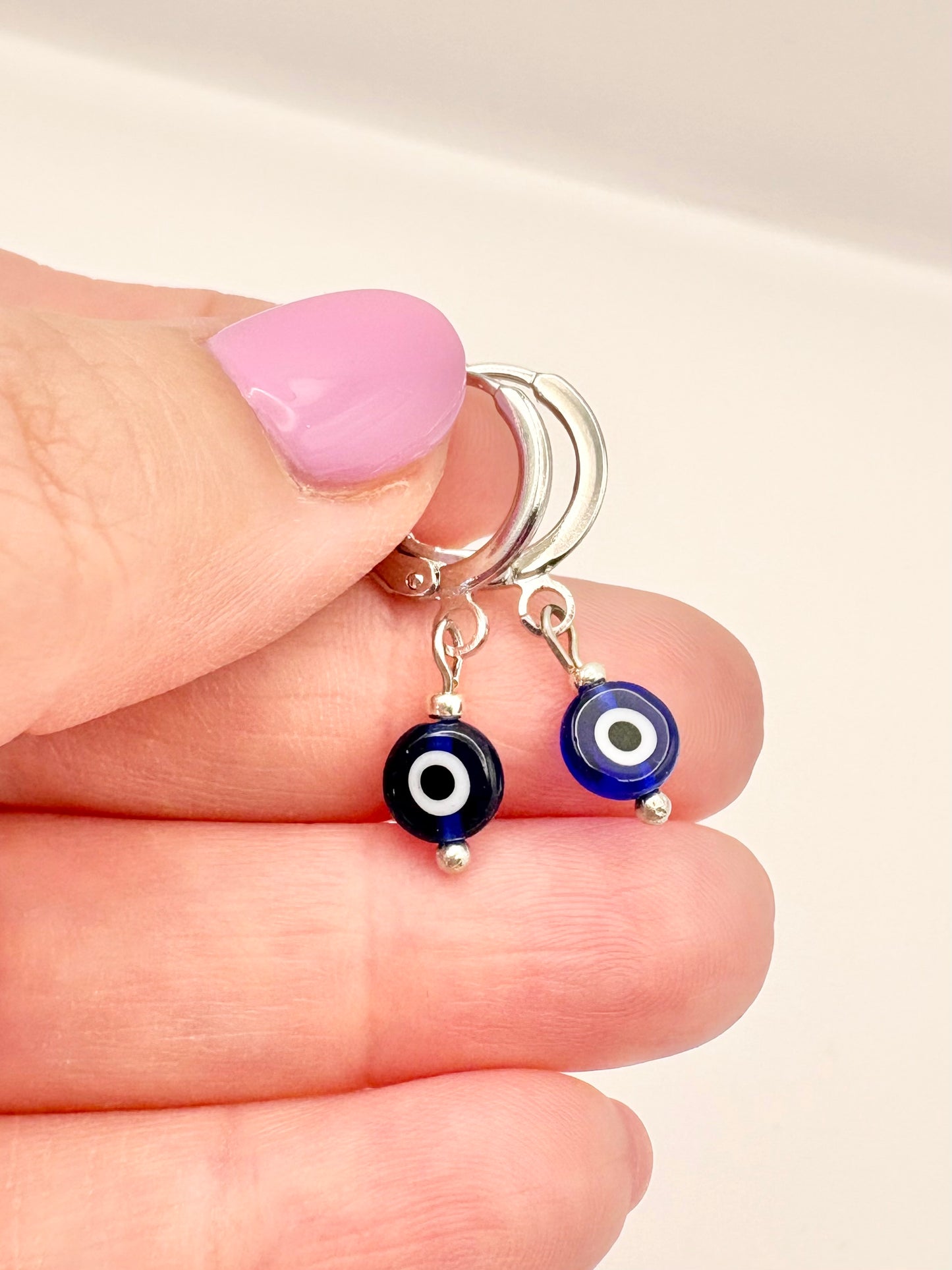 Evil Eye Huggie Earrings - Gold or Silver
