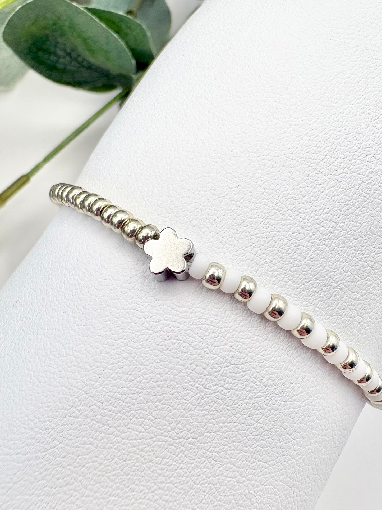 Pastel Seed Beaded Charm Bracelet