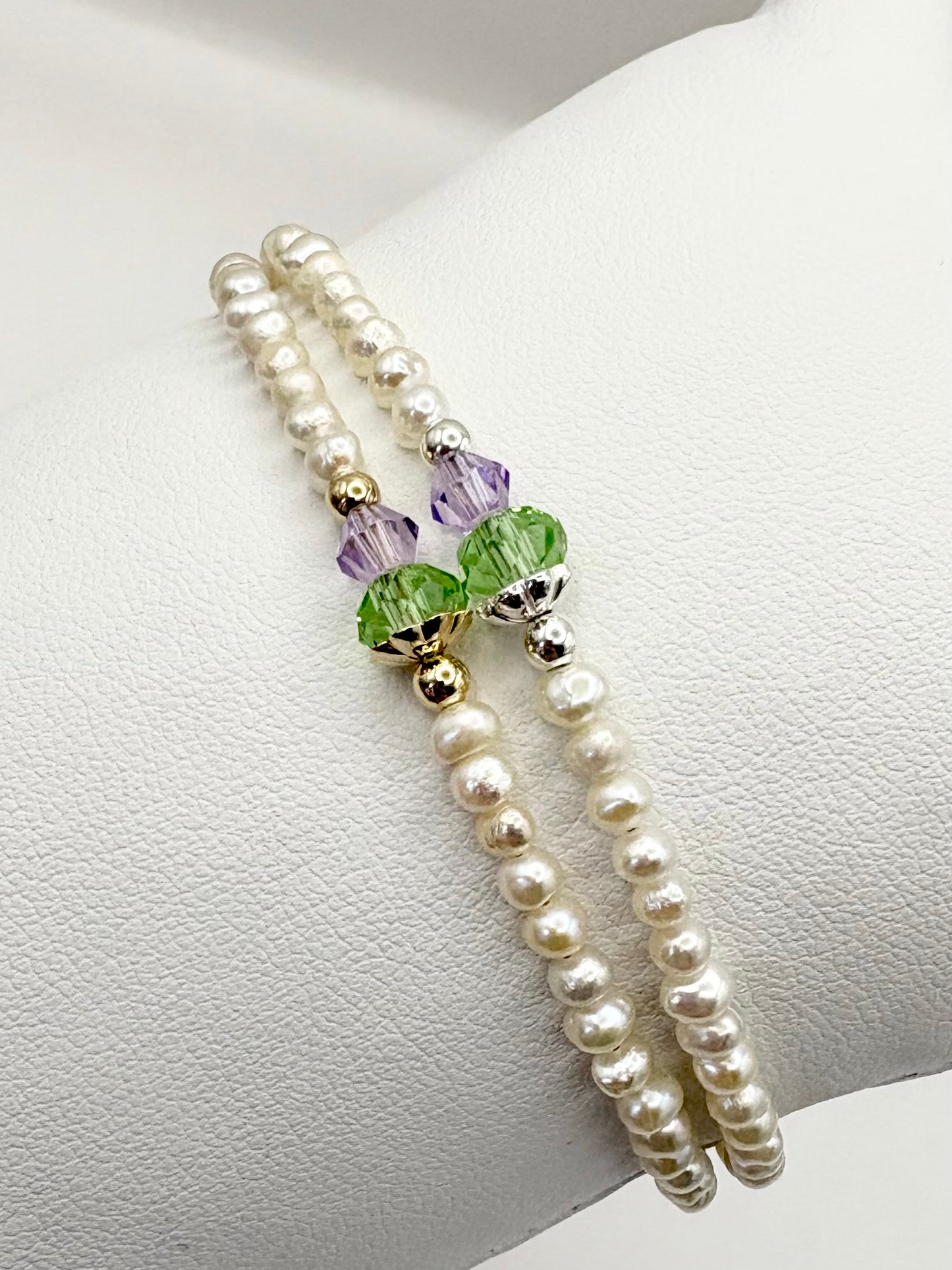 Thistle Freshwater Pearl Bracelet Sterling Silver or Gold-Filled Clasp