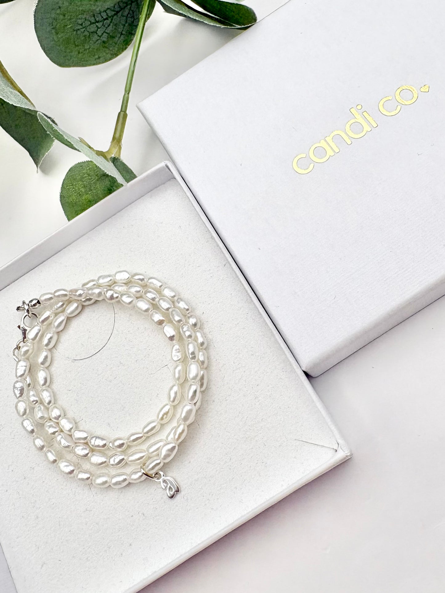 Freshwater Pearl Initial Necklace - Sterling Silver