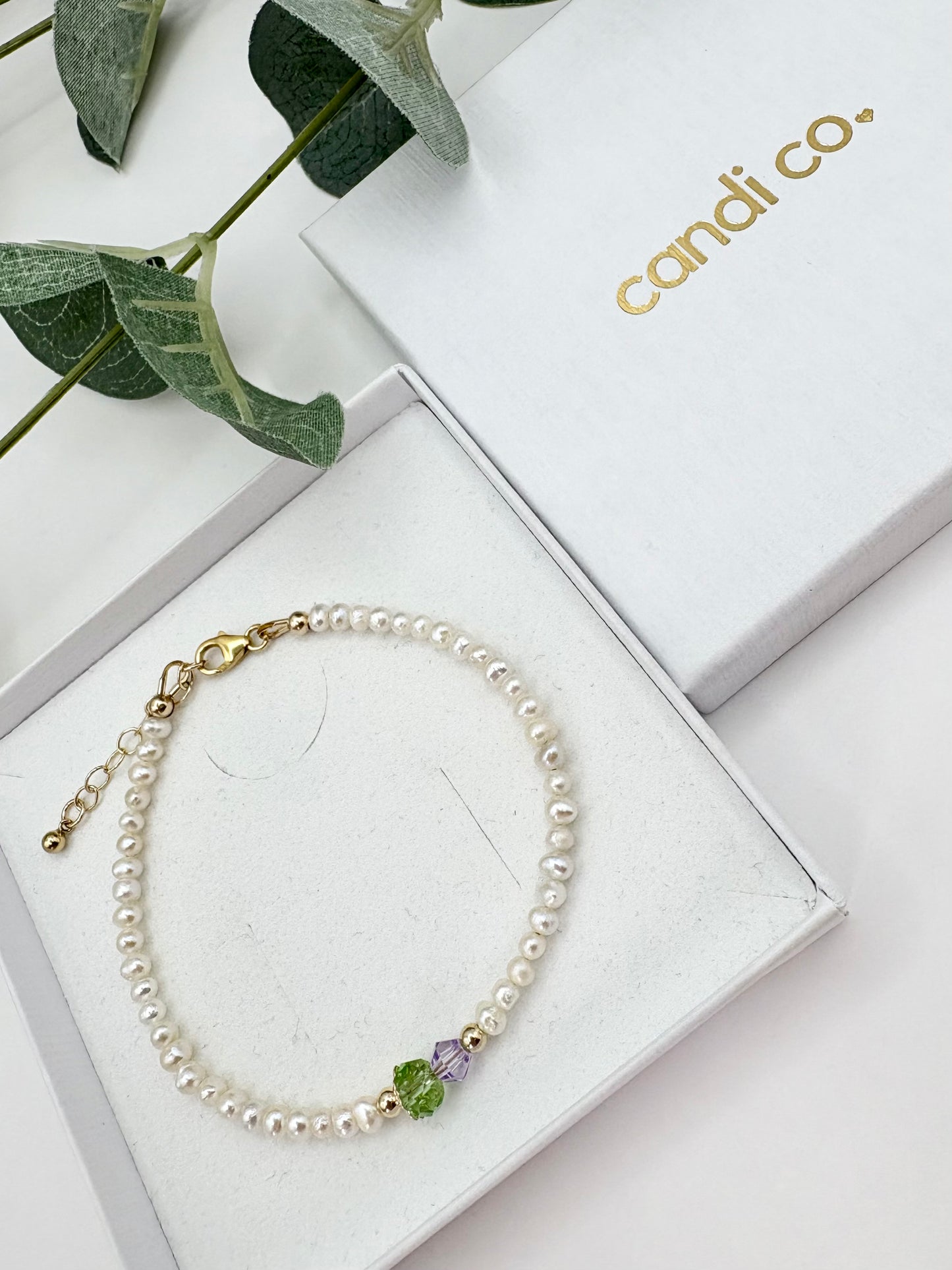Thistle Freshwater Pearl Bracelet Sterling Silver or Gold-Filled Clasp