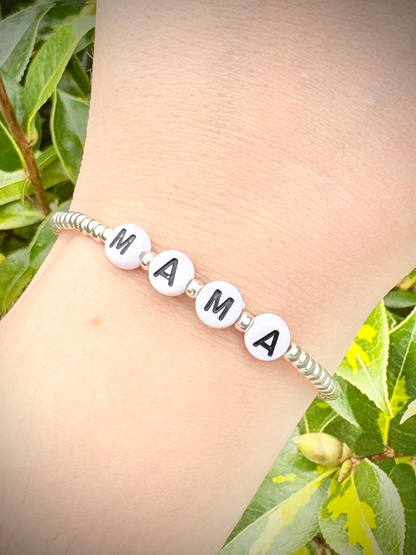 Seed Bead Mama Bracelet - Gold or Silver