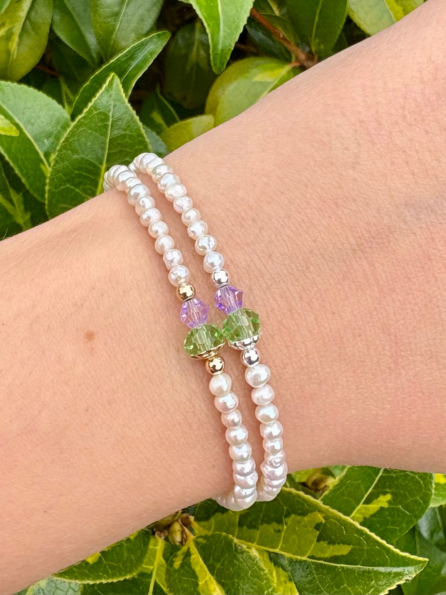 Thistle Freshwater Pearl Bracelet Sterling Silver or Gold-Filled Clasp