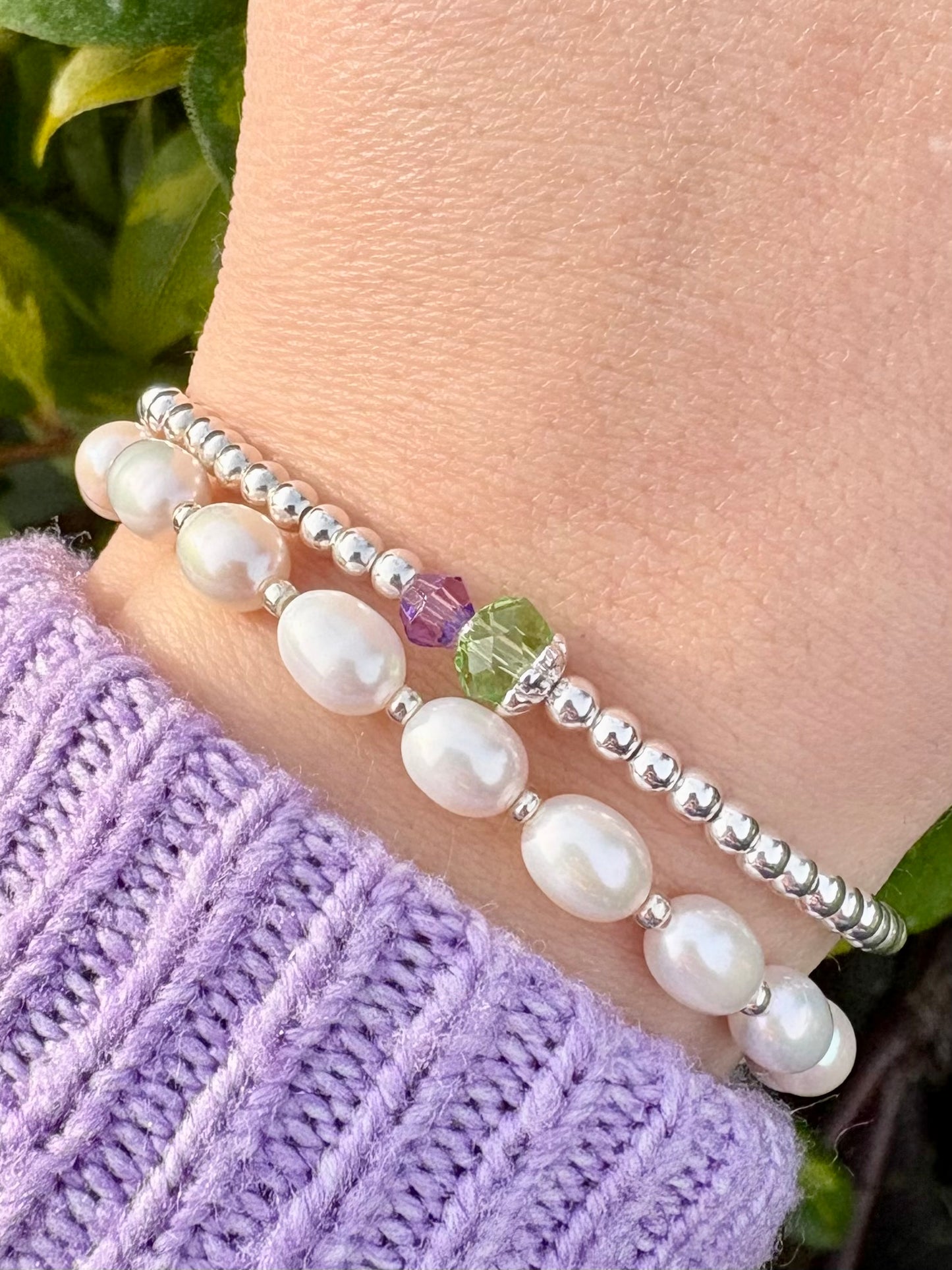 Freshwater Pearl & Seed Beaded Bracelet - Gold or Silver