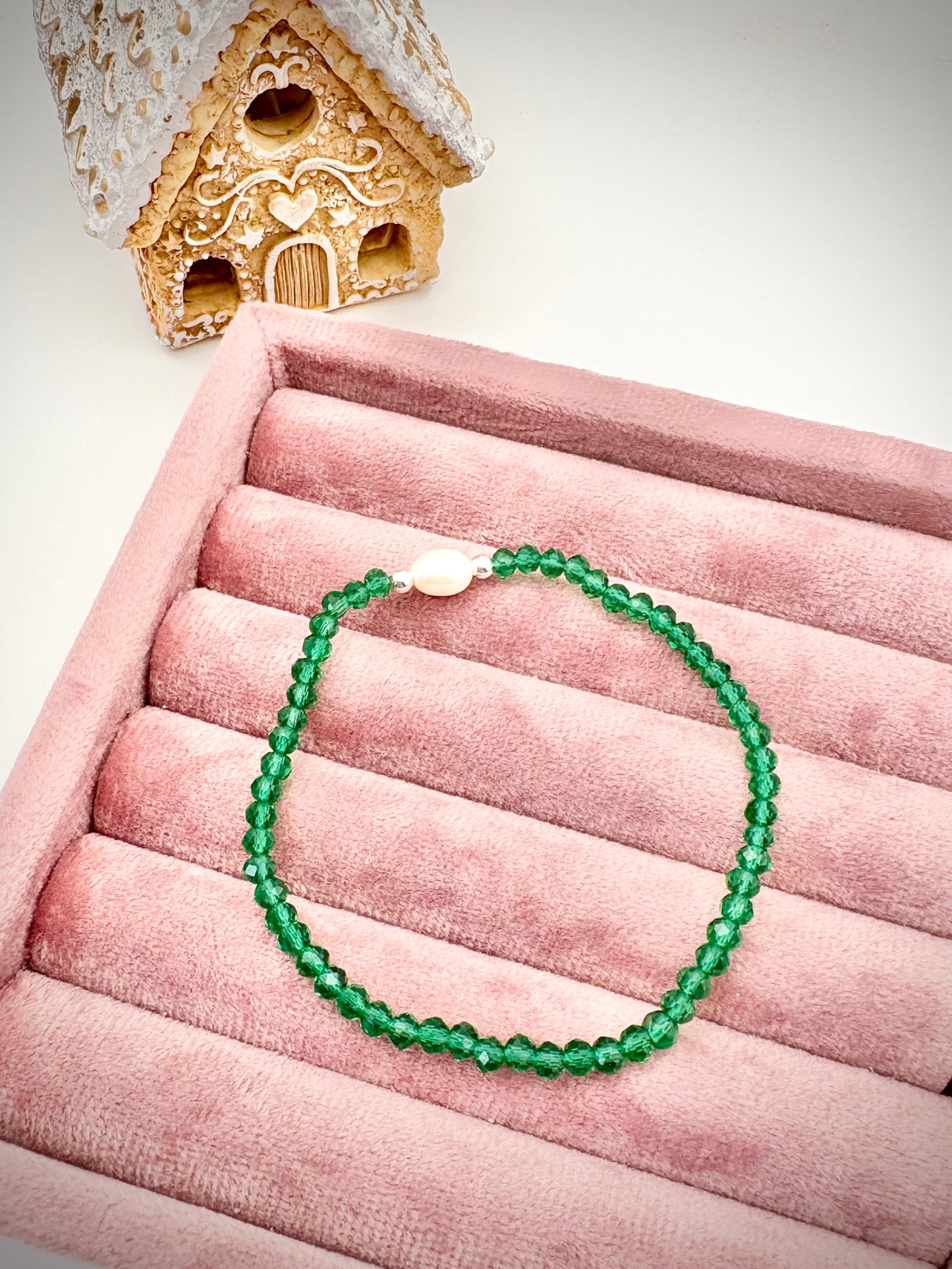 Sparkly Crystal and Freshwater Pearl Beaded Bracelet