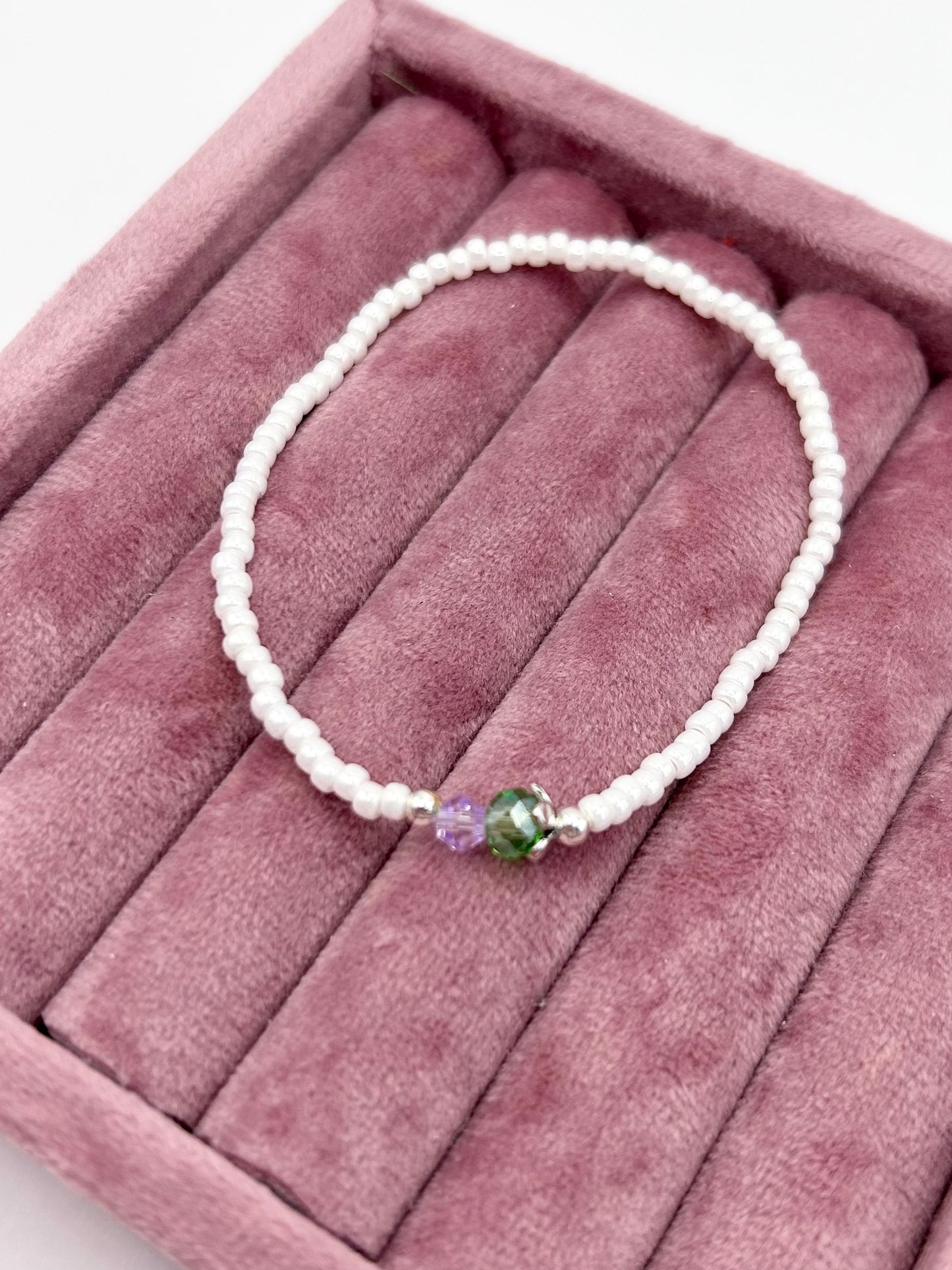 Thistle Seed Bead Bracelet - Silver-Plated