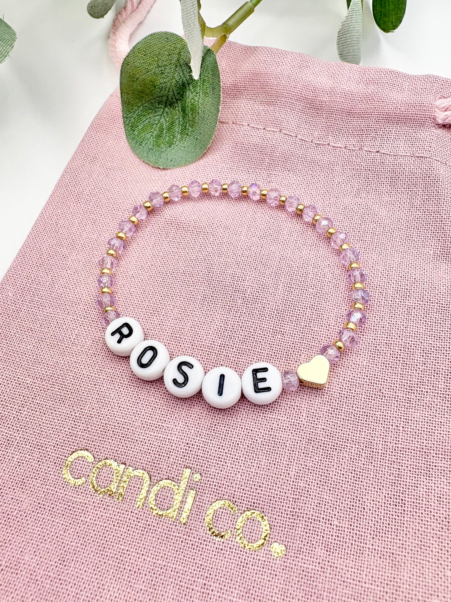 Kids Dainty Crystal Name Bracelet