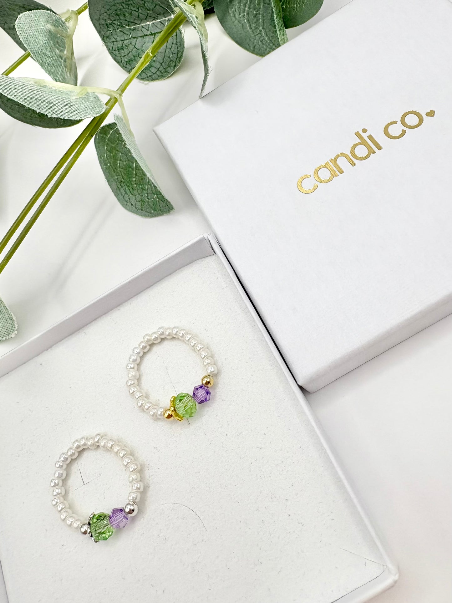 Thistle Seed Beaded Stretch Ring