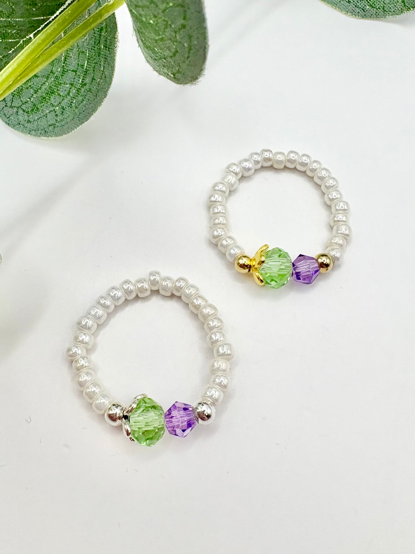 Thistle Seed Beaded Stretch Ring