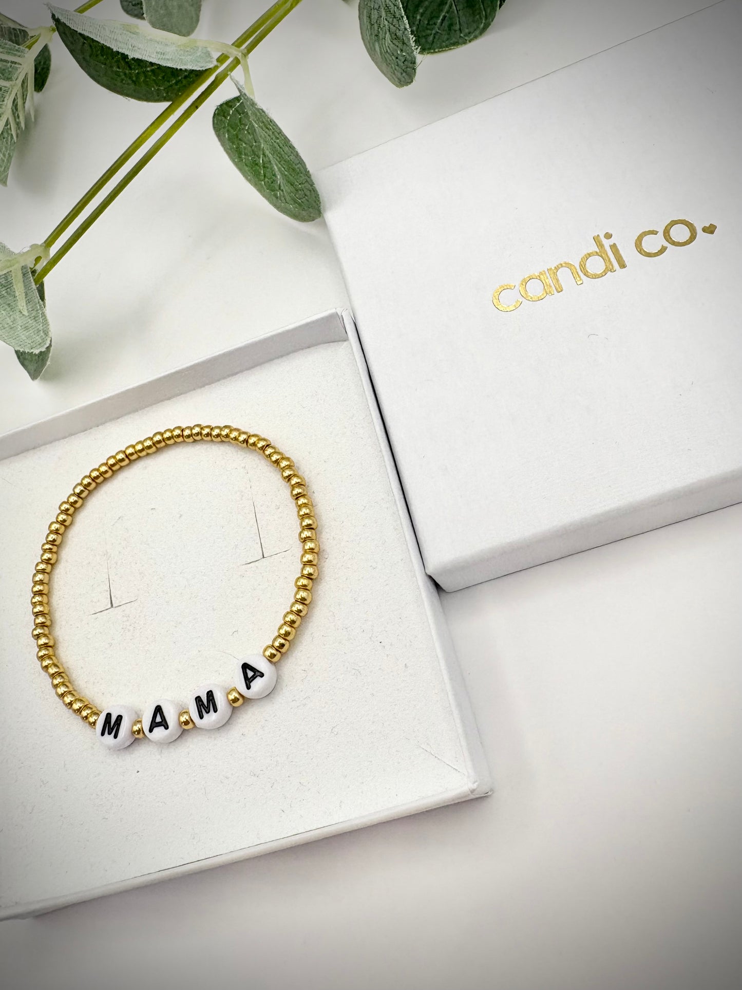 Seed Bead Mama Bracelet - Gold or Silver