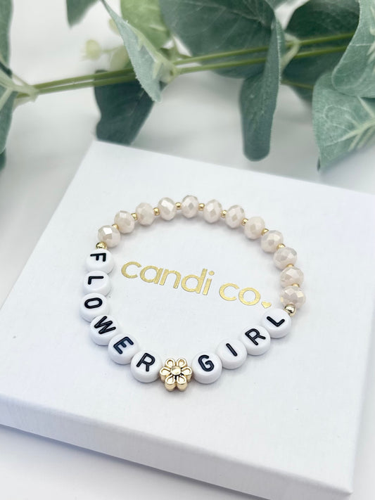 Crystal Flower Girl Bracelet Gold-Plated