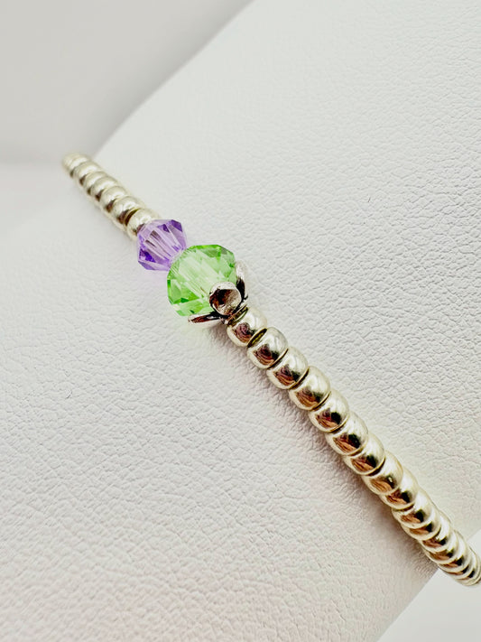 Thistle Seed Beaded Bracelet - Silver