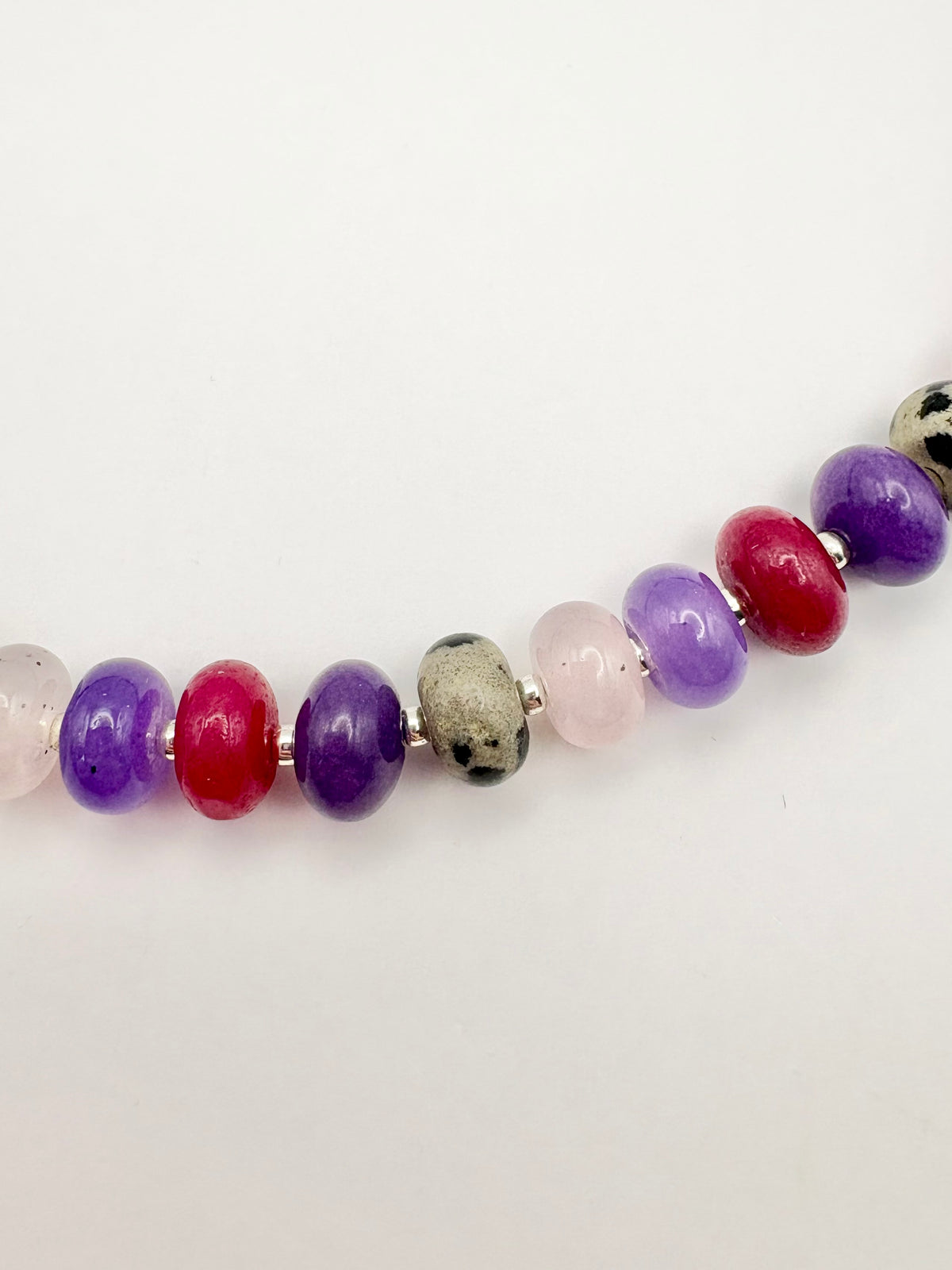 Candi Drop #7 - Dyed Quartz & Dalmatian Jasper Necklace