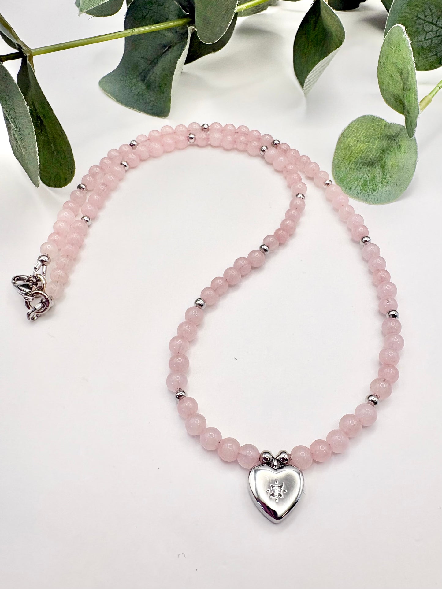 Pastel Gemstone & Vintage Heart Charm Necklace - Various Colours