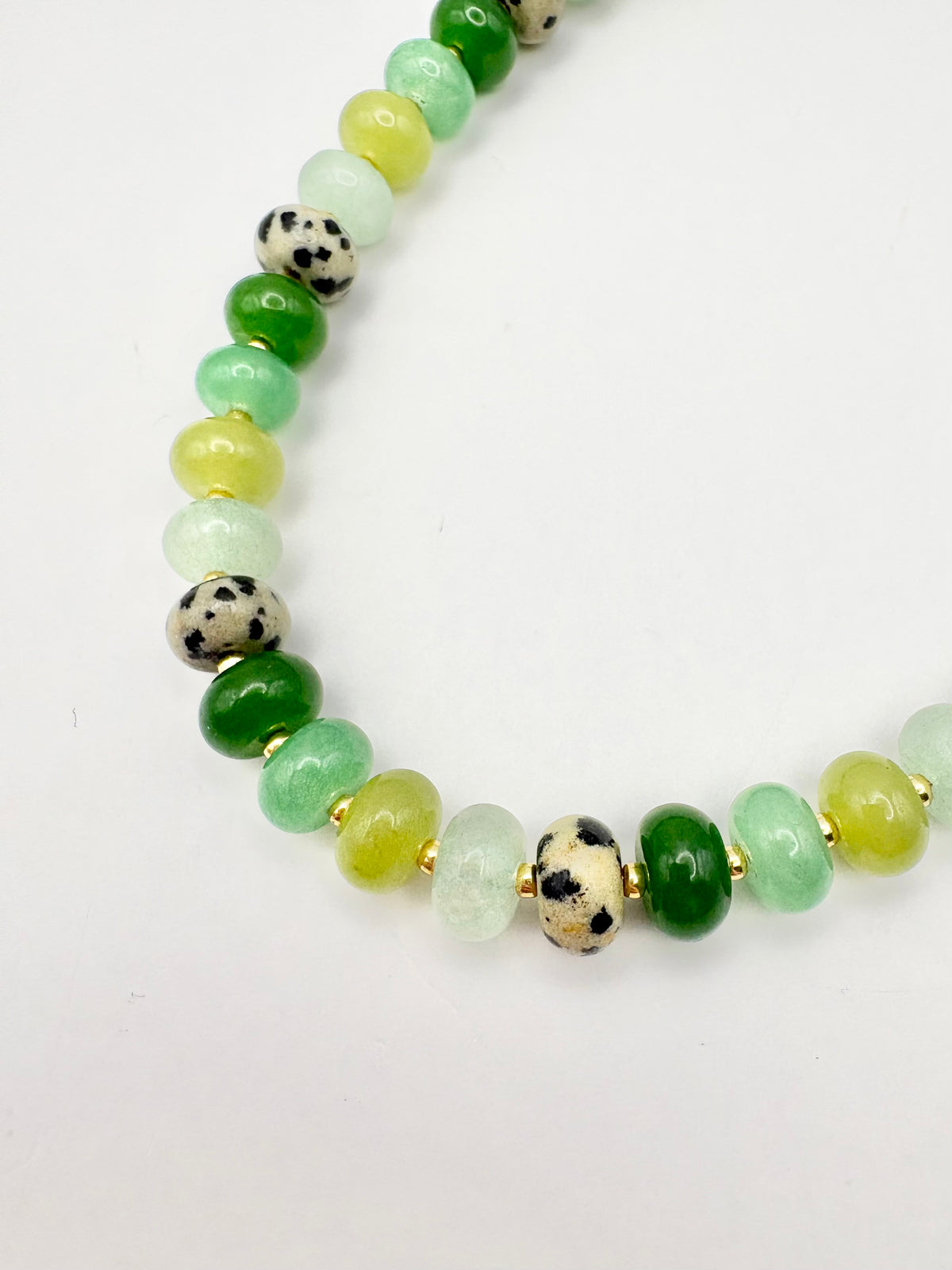 Candi Drop #9 - Dyed Quartz & Dalmatian Jasper Necklace