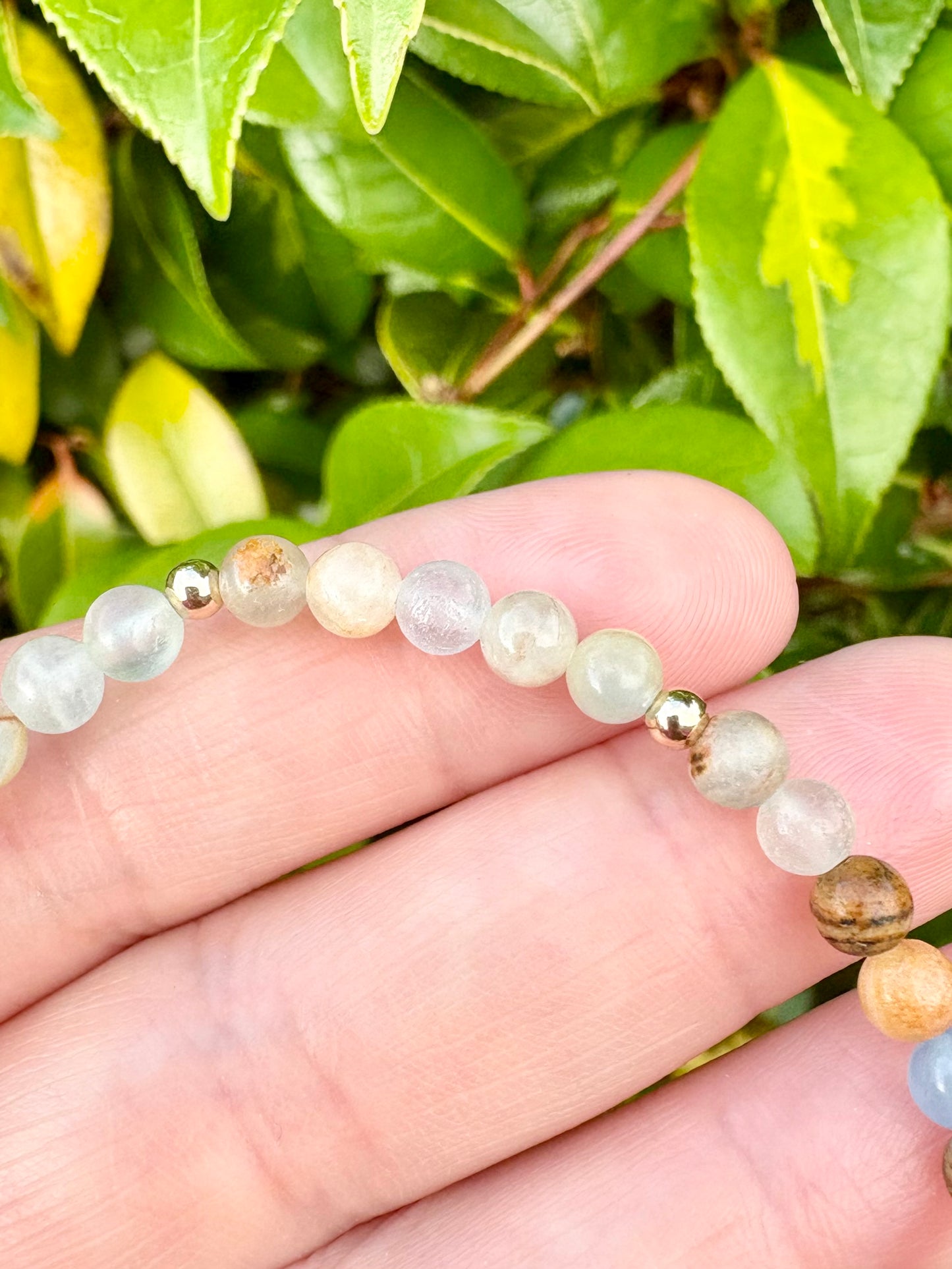 Lemurian Aquatine Calcite Bracelet