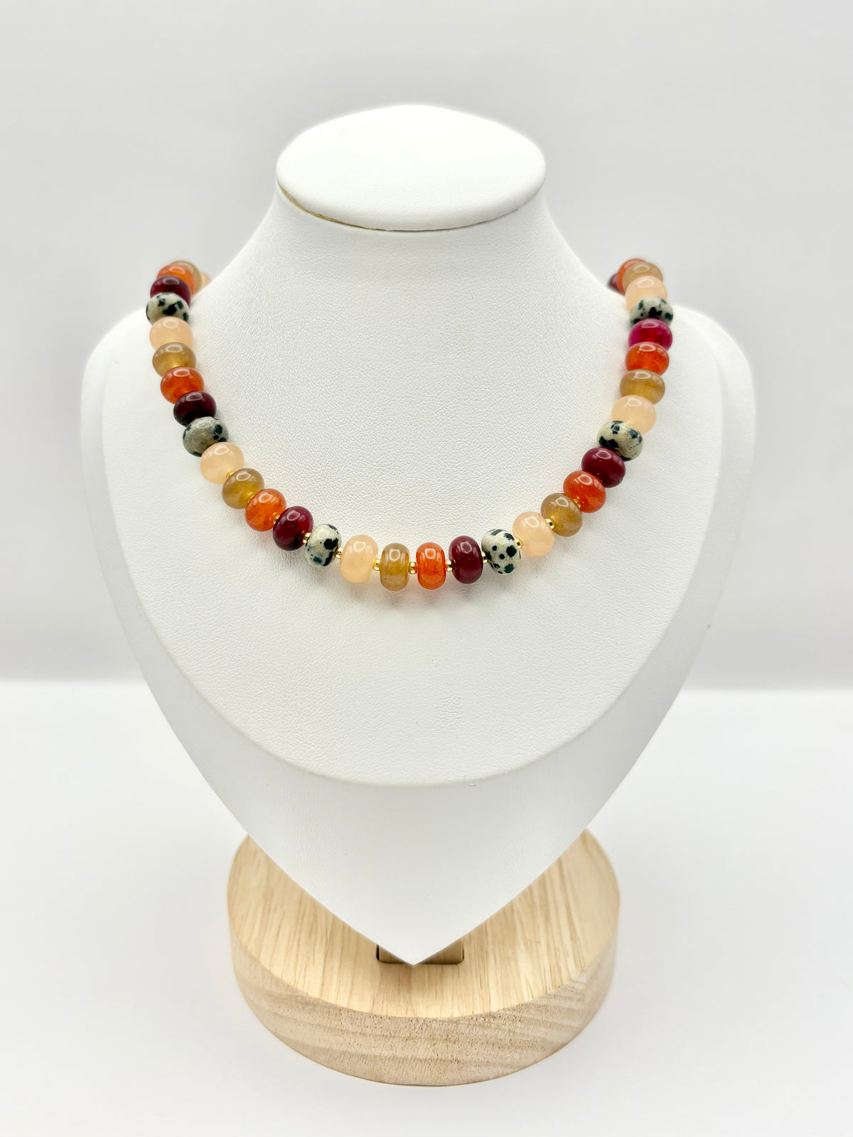 Candi Drop #10 - Dyed Quartz & Dalmatian Jasper Necklace