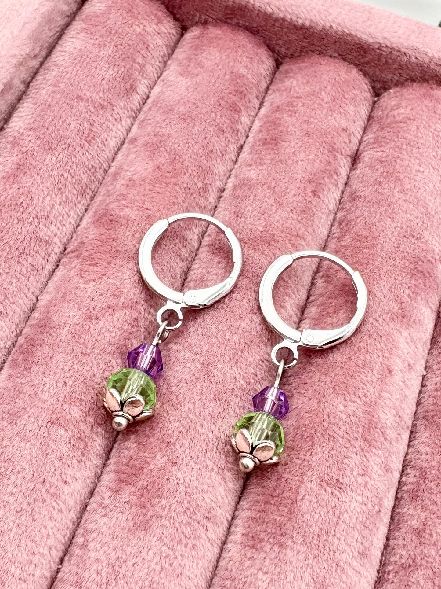 Thistle Huggie Hoop Earrings Gold or Silver-Plated