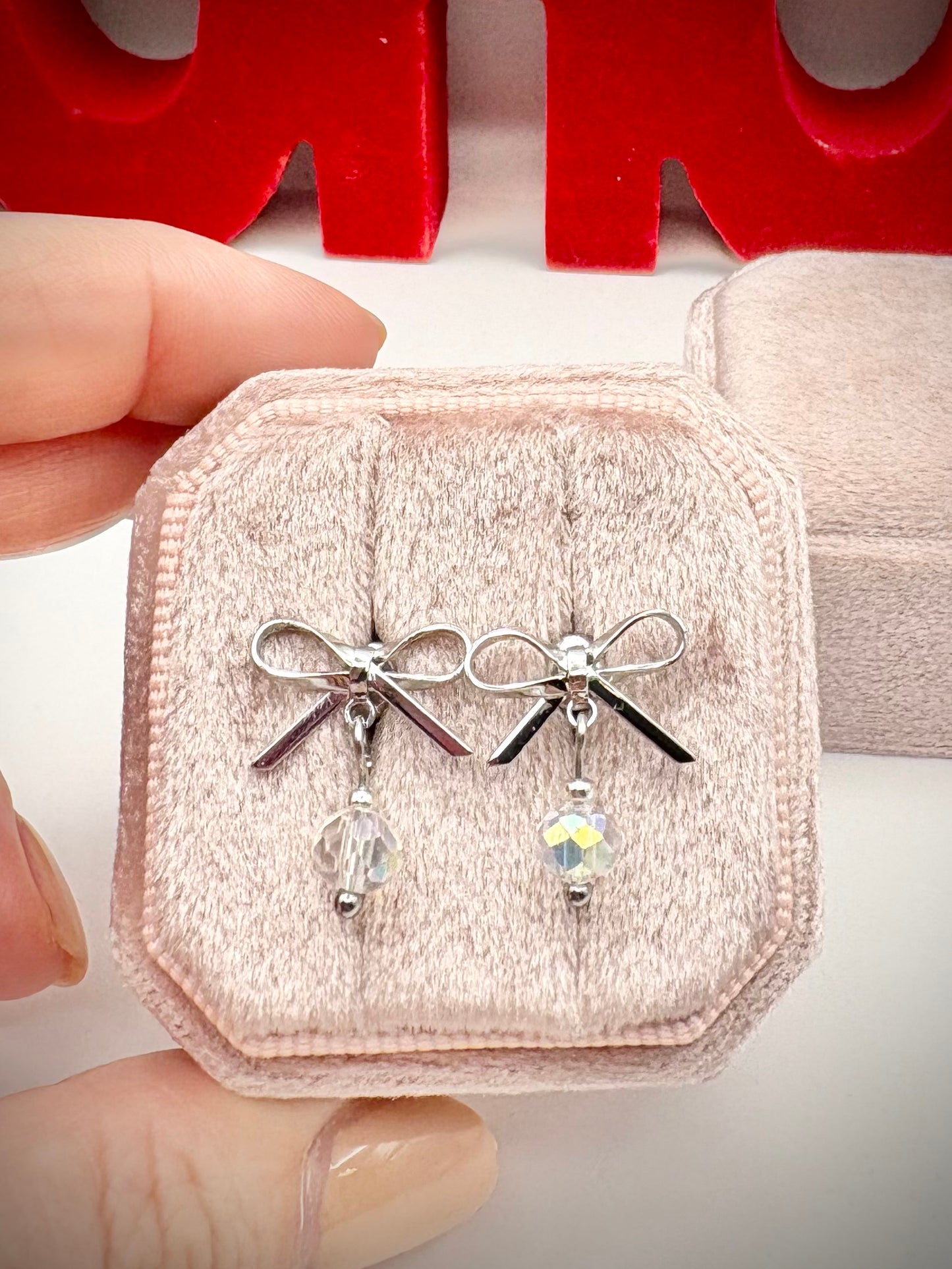 Sparkly Crystal Bow Earrings