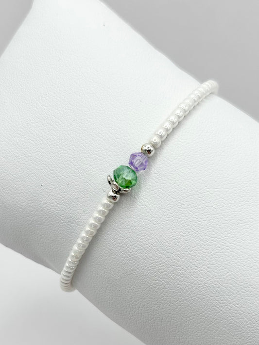 Thistle Seed Bead Bracelet - Silver-Plated