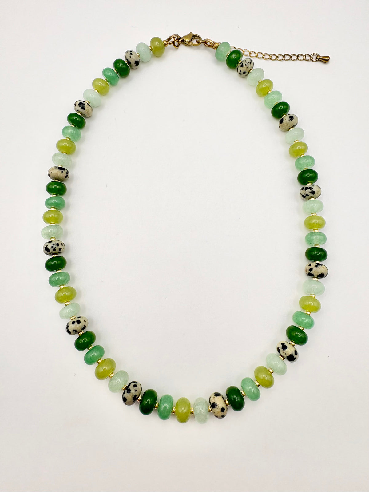 Candi Drop #9 - Dyed Quartz & Dalmatian Jasper Necklace
