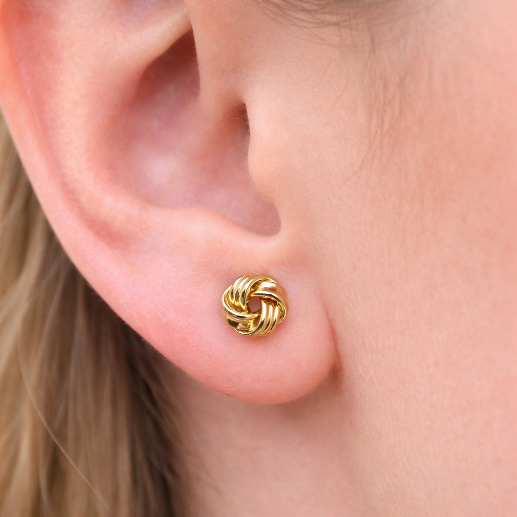 Knot Stud Earrings - Gold-Plated