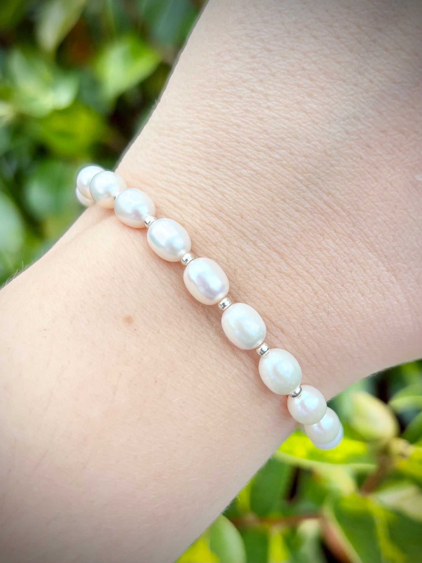 Freshwater Pearl & Seed Beaded Bracelet - Gold or Silver