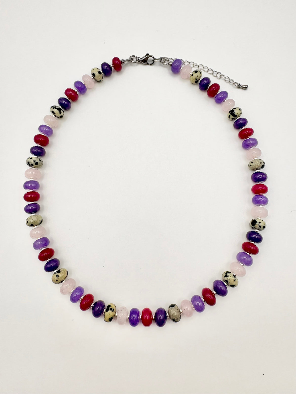 Candi Drop #7 - Dyed Quartz & Dalmatian Jasper Necklace