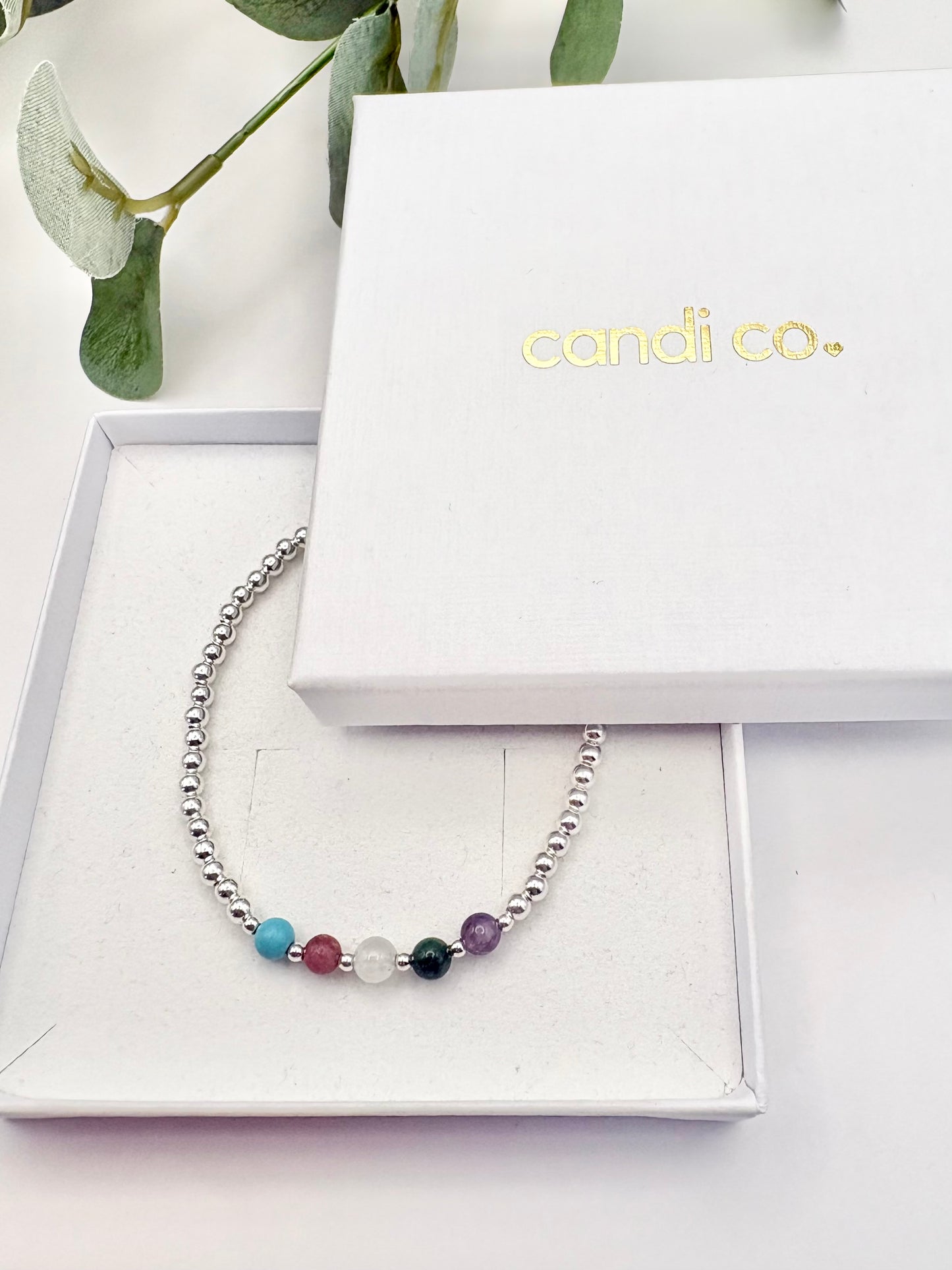 Family Birthstone Beaded Bracelet - Sterling Silver or Gold-Filled