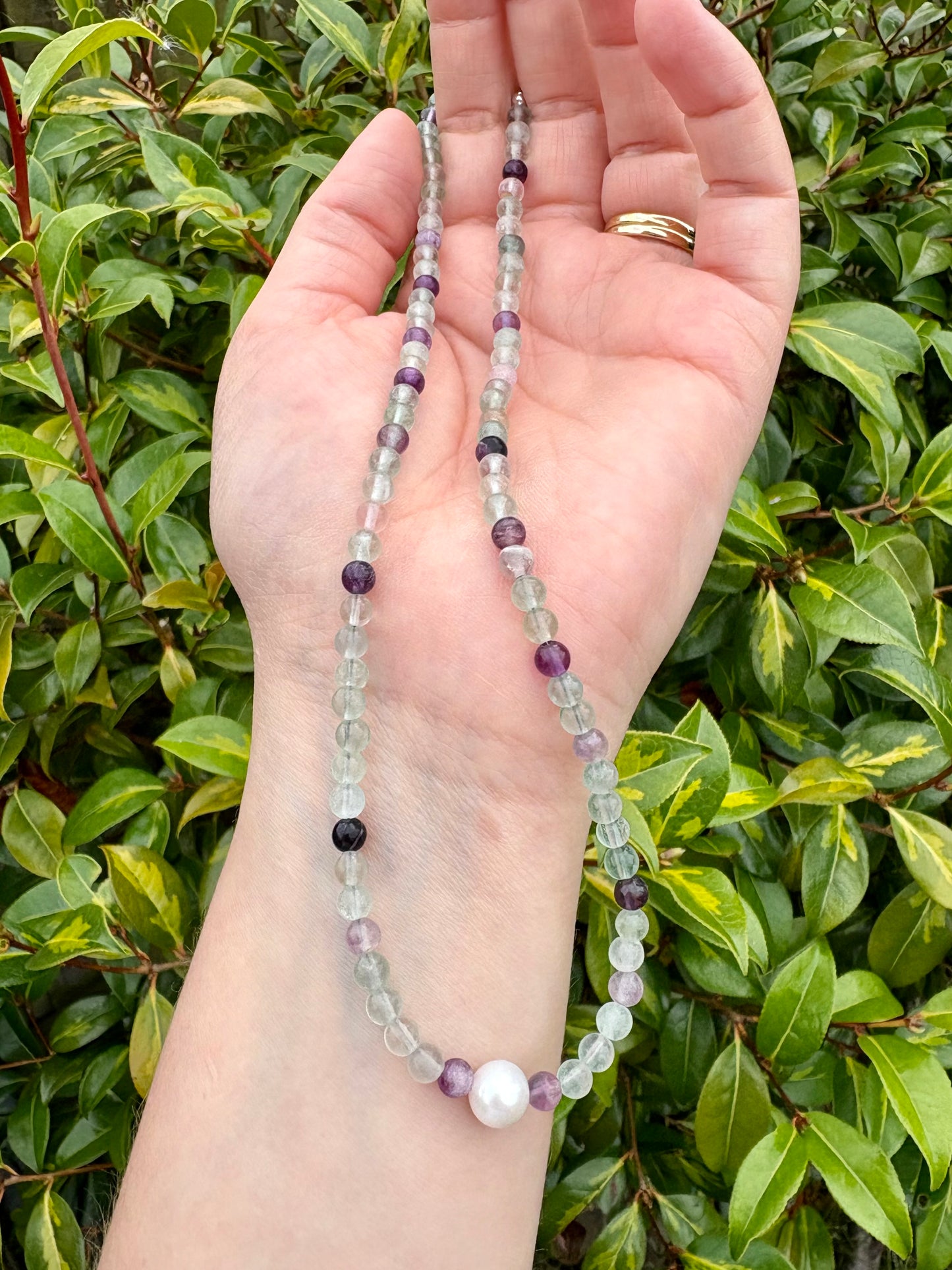 Fluorite & Freshwater Pearl Necklace