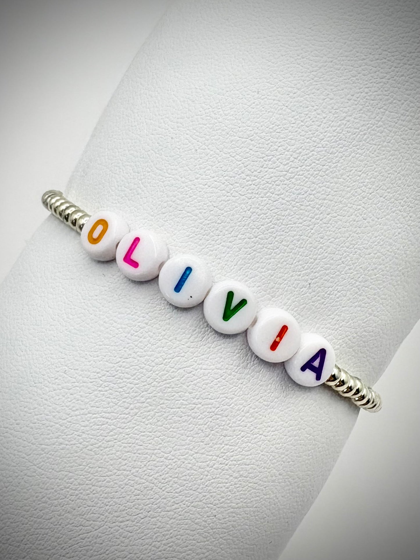Seed Bead Colourful Name Bracelet - Gold or Silver