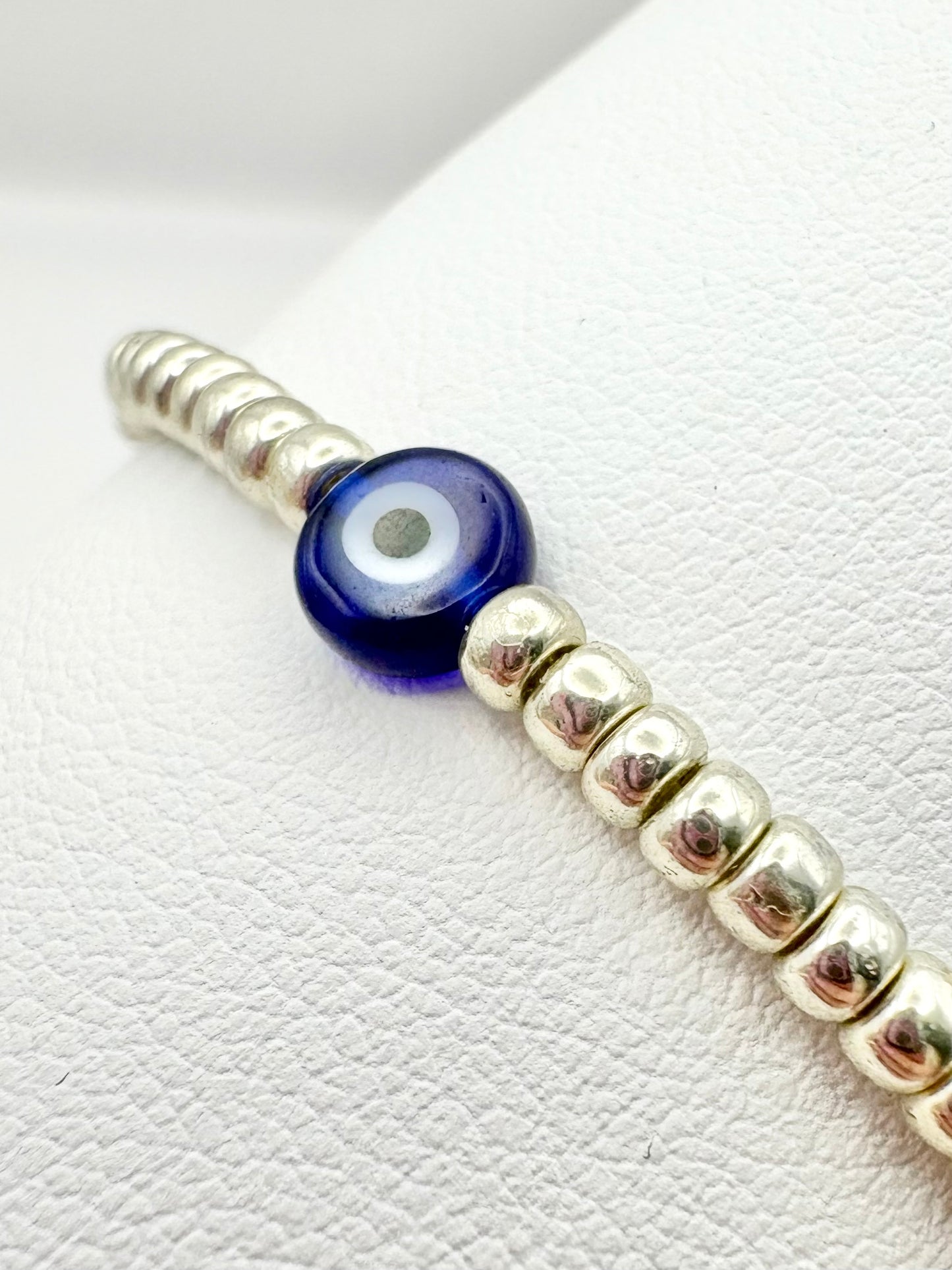 Evil Eye Seed Bead Bracelet - Gold or Silver