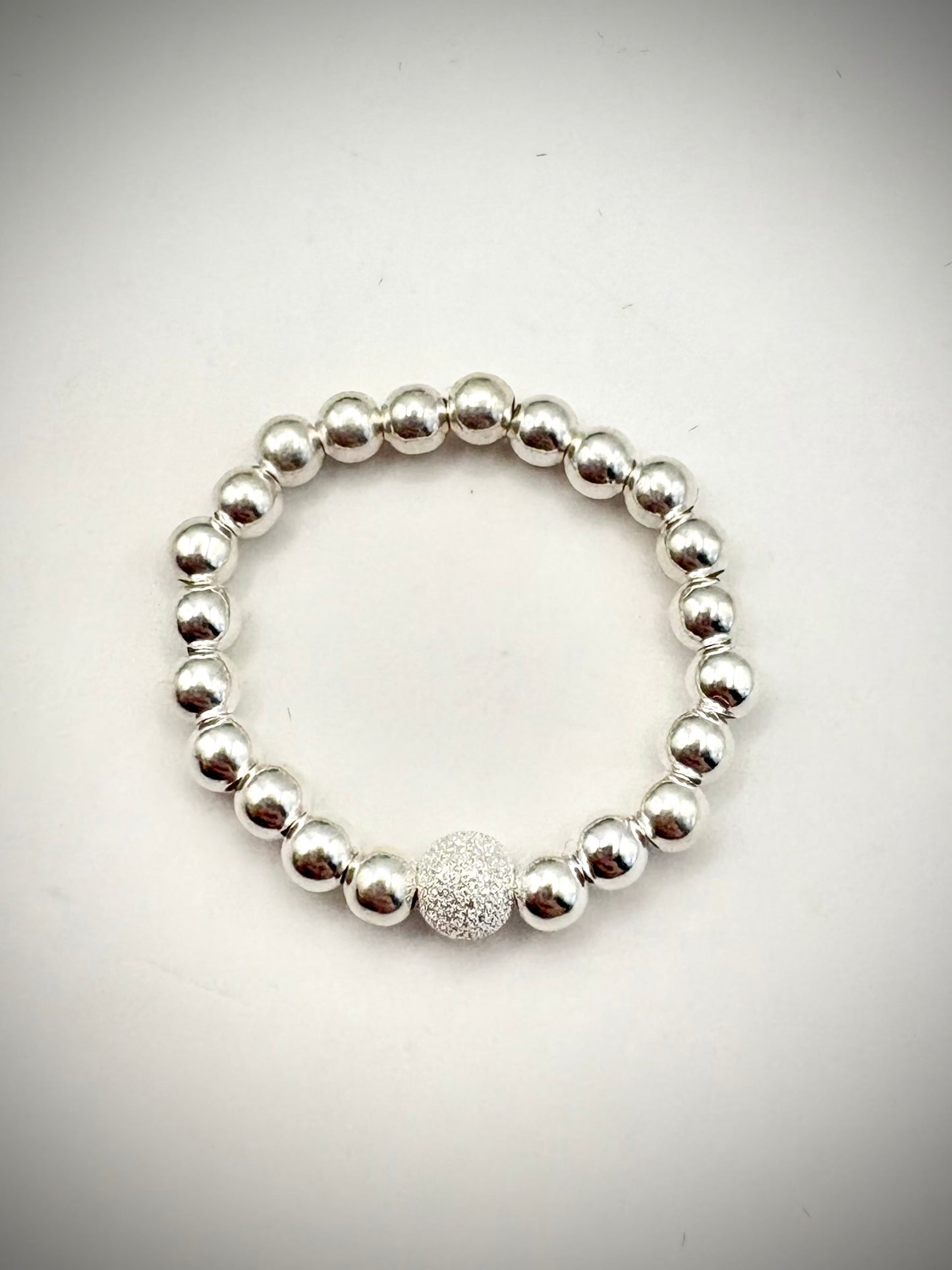 Luxe 925 Sterling Silver or Gold-Filled Sparkle Beaded Stretch Ring - Perfect For Stacking