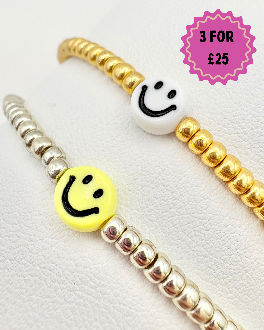 Seed Bead Stacking Bracelets - Happy