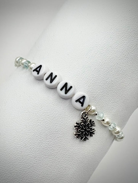 Kids Personalised Snowflake Bracelet