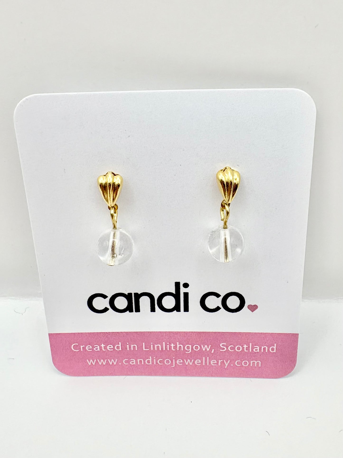 Clear Quartz Stud Earrings - SAMPLE SALE