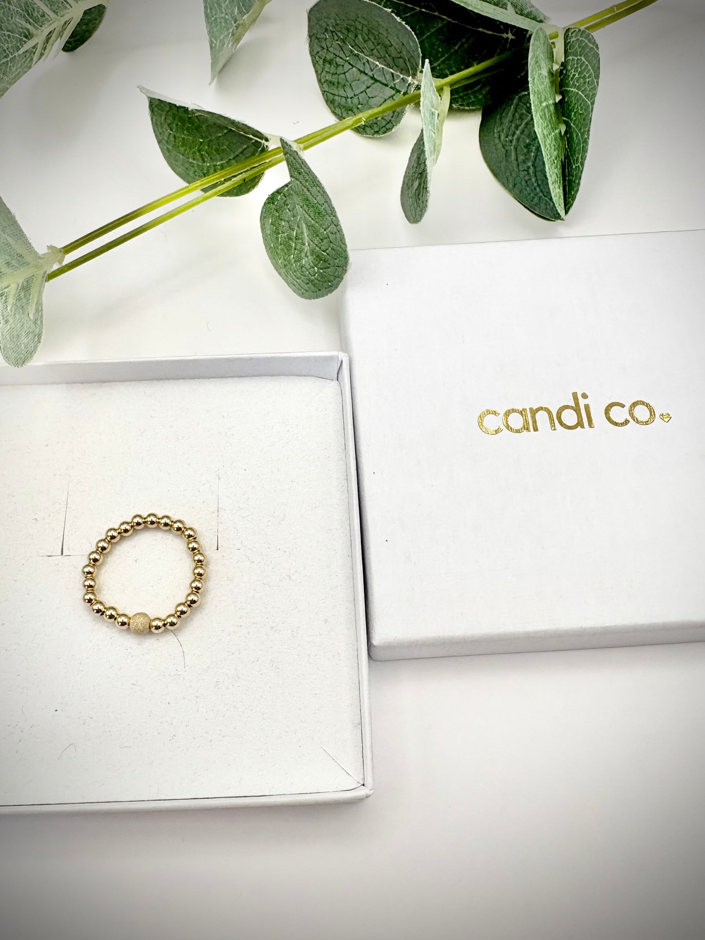 Luxe 925 Sterling Silver or Gold-Filled Sparkle Beaded Stretch Ring - Perfect For Stacking