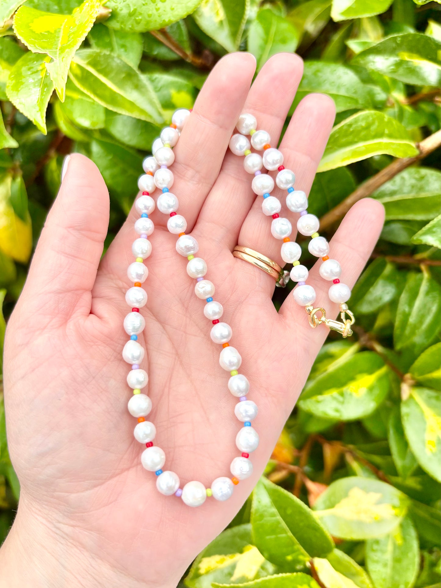 Freshwater Pearl Rainbow Beaded Necklace - One of a Kind