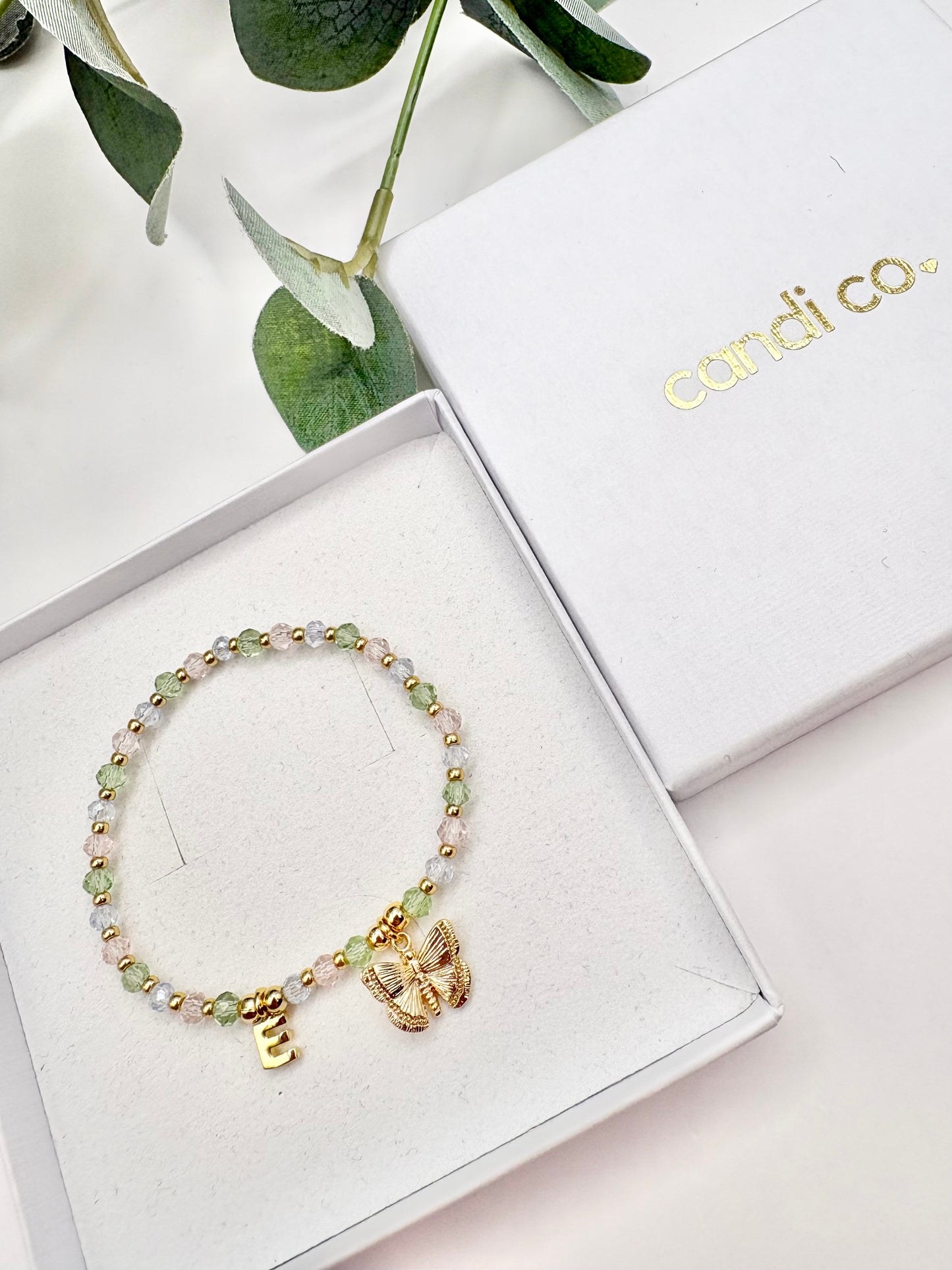 Personalised Crystal Butterfly Bracelet