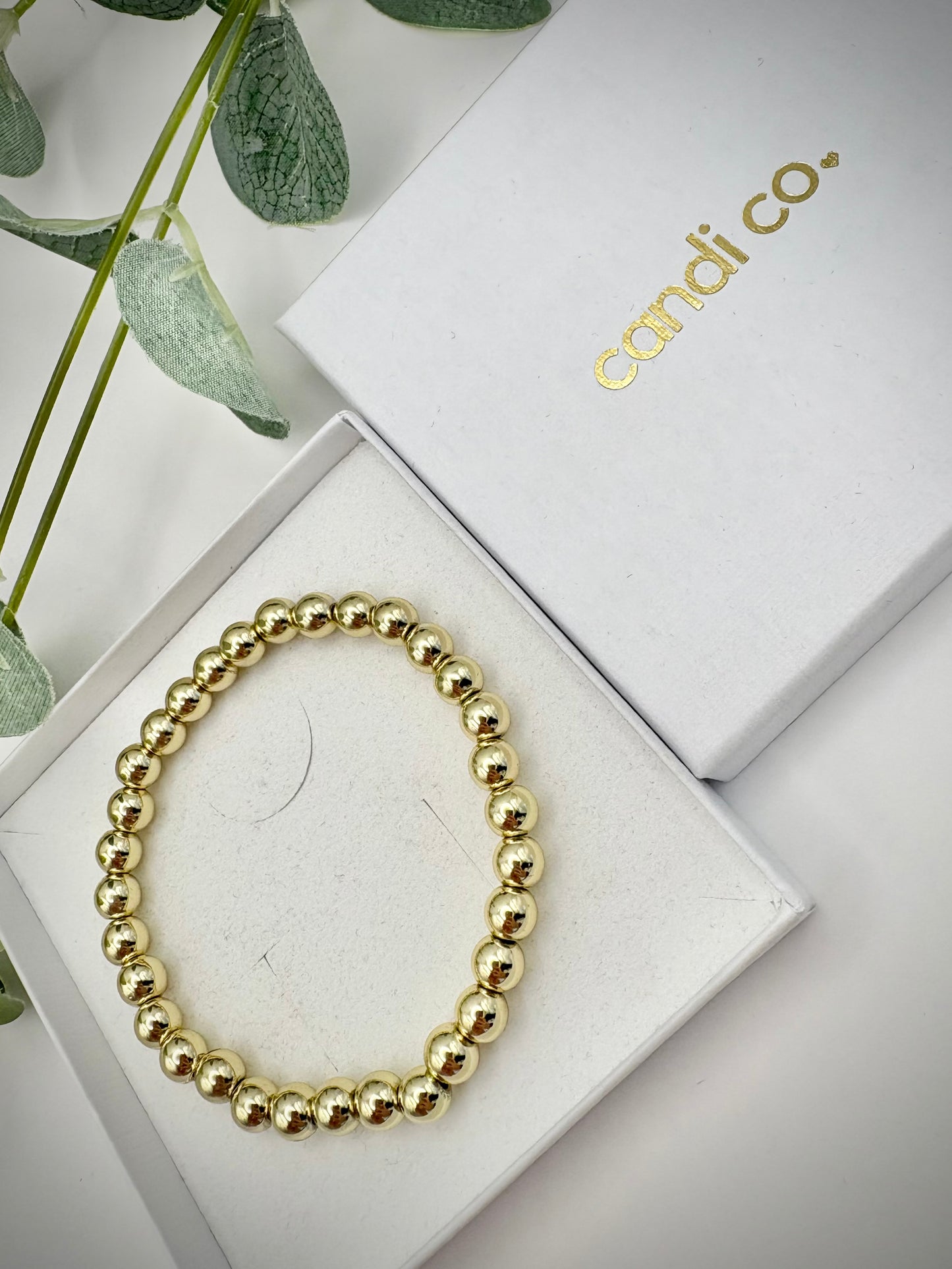 Hematite Beaded Stretch Bracelet - Gold, Silver or Rose Gold