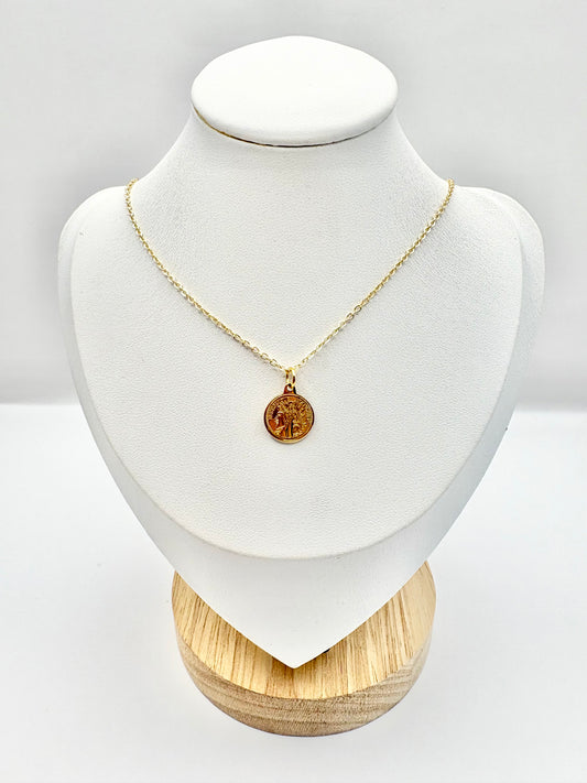 Gold-Plated Coin Charm Necklace - SALE
