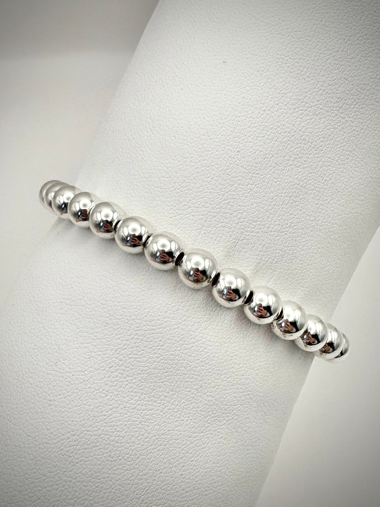Hematite Beaded Stretch Bracelet - Gold, Silver or Rose Gold